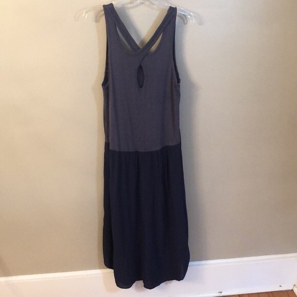 ANTHROPOLOGIE LEFT OF CENTER SIZE MEDIUM BLUE TULIPAN TANK DRESS HI LO HEM - Picture 6 of 9